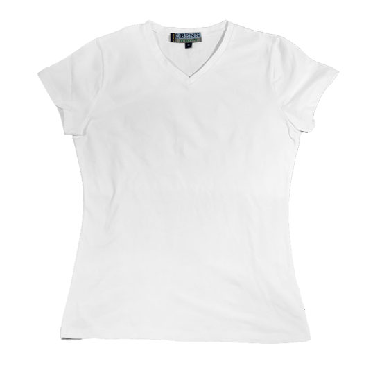 חולצת V לייקרה לבנה לנשים